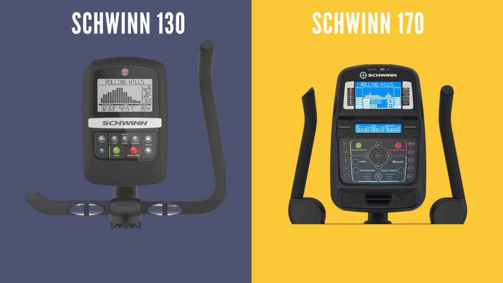 display comparison of Schwinn 130 vs schwinn 170